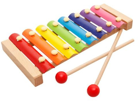 Kinder Xylophon mit 2 Schläfen farbenfrohen Holz Xylophonspielzeug 8 Töne Percussion Instrument für die frühe Bildung