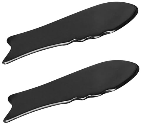 SAFIGLE 2 St Oxhorn Gua Sha Board Fiskformad Ergonomisk Massageverktyg för Ansikte och Kropp Portabel Guasha Skrapa för Meridianterapi och Avslappning Stimulerar Blodcirkulation och