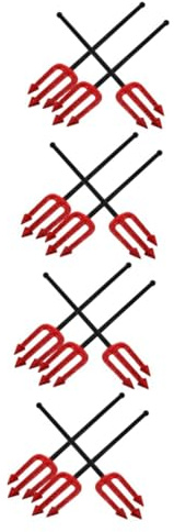Healeved 12pcs Halloween Devil Pitch Fork Decorative Accessory for Costume Horror Party Stage Performance