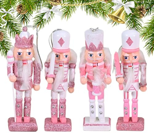 Décoration casse-noisette rose pour Noël, figurine de collection pour vacances, Thanksgiving, Halloween, chambre à coucher, salon, armoire de cuisine