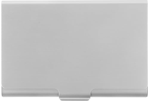 HAPINARY Tragbare Visitenkartenbox aus Aluminiumlegierung mit Großer Kapazität Modisch und Langlebig für Reisen und Büroorganisation in Silber