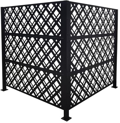 Relaxdays Habillage poubelles Diamond, Brise-Vue modulaire 140 x 240 cm Noir
