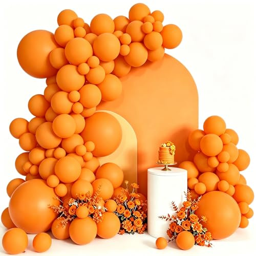 120 Stück Luftballon Girlande Orange, Ballongirlande Orange Latex Ballonbogen Luftballons Kit 18/12/10/5 Zoll für Geburtstag Party Hochzeit Graduation Brautparty Babyparty Halloween Deko