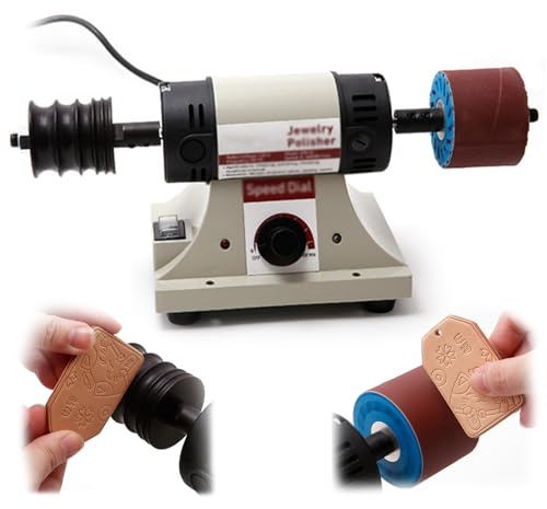 Electric Leather Polishing Machine, Leather Edge Grinding Machine with 0-8000RPM Adjustable Speed, Sander Buffing Motor, DIY Leathers Edge Grinder for All Vegetable Tanned Products