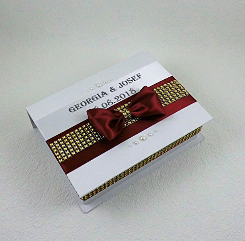 Ringbox Hochzeit Ringkissen,Box für Eheringe - mit Name und Datum, verschiedenen Farben.