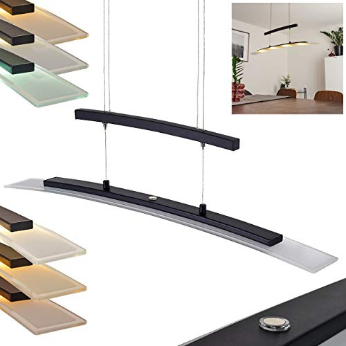 HOFSTEIN LED Pendelleuchte Balcairn, dimmbare Hängelampe aus Metall in schwarz, verstellbare Hängeleuchte mit Tastdimmer, 4 x 4 Watt, max. 1520 Lumen, CCT 2700-6000 Kelvin, Esszimmer, Küche