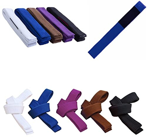 MMASPORT The Fight Evolution Cinturón BJJ Belt Jiu Jitsu Kimono - gi 100% algodón Grosor 5 mm Acolchado en EVA (Azul, 300 cm)