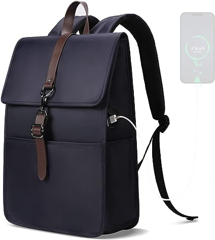 HEROIC KNIGHT Laptop Backpack 15.6 Inch, Water Resistant Travel Rucksack Business Work Backpack with USB Charging Port, Anti-Theft Casual Daypack, Lightweight School Bag for Men and Women-Blue