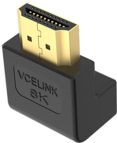VCELINK HDMI Adattatore Angolo Retto Maschio a Femmina 8K, Connettore HDMI di 270 Gradi Placcato Oro per Switch, HDTV, Laptop, PS4 Xbox