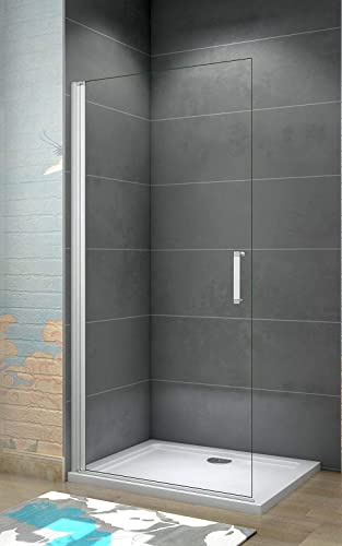 Aica Sanitär Walk-in Dusche Duschabtrennung Duschtür Größe 65cm,Höhe 185cm,5mm ESG Sicherheitsglas