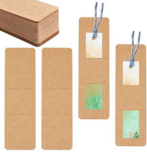 GORGECRAFT 60St Lesezeichen 5.9x1.8 Zoll DIY Harz Lesezeichenhalter Kraft Lesezeichenhüllen Blanko Displaykarten Karton Geschenkboxen Etuis Zum Verpacken Lesezeichen Verpackungsmaterial Buchliebhaber
