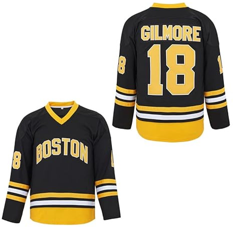 Happy Gilmore Jersey 18 Adam Sandler 1996 Movie Hockey Jerseys Negro Cosido S-XXXL, Negro -, Small