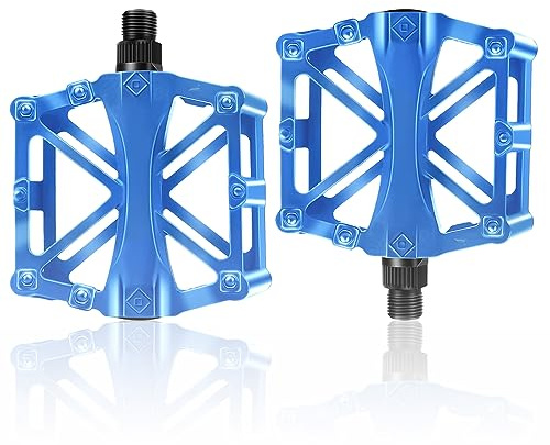 Winlauyet Bicycle Cycling Bike Pedals 9/16 With Sealed Anti-Slip Durable For Universal BMX Mountain Bike Road Bike Trekking Bike (Blue)