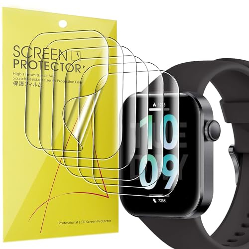 Blueshaweu Compatible con ASWEE, AZTTKIA - Protector de pantalla de reloj inteligente, [6 unidades] Película transparente de TPU de cobertura completa compatible con ASWEE P2/AZTTKIA P2 de 1.85