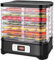 MEYKEY Dörrautomat Dörrgerät für Lebensmittel, 8 Fächer, Dörrapparat für Gemüse, Obst, Fleisch, einstellbare Temperatur 35-70 ℃, 400 W, Schwarz, Edelstahl