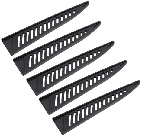 M METERXITY 5 Pack PP Knife Sheaths - Kitchen Knife Protectors Edge Guard Blade Protective Cover for 6 Boning Knife, Apply to Kitchen Camping Traveling (Black)