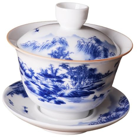 Hoement Chinesisches Teeservice Mit Deckel Keramik Teetasse Und Untertasse Für Teebecher Satz Traditionelle Teeschale