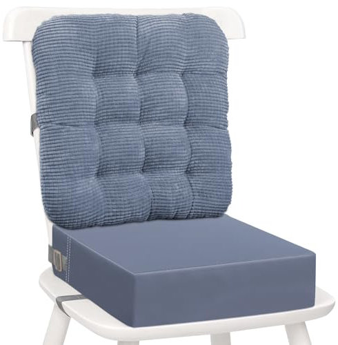Rialzo Cuscino per Bambini 2 Pezzi, Rialzo da Sedia per Bambini per Sedia Seggiolino Regolabile Lavabile Smontabile con Cinghie Regolabili per Sedia da Pranzo
