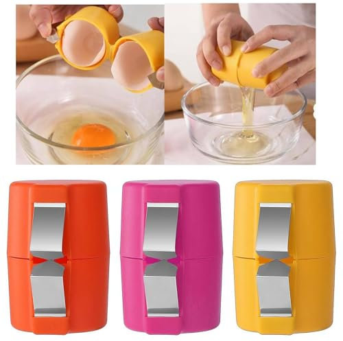 Egg Cracker Tool, Egg Separator Tool,Multifunctional Eggs Opener,hard egg topper Boiled Egg Shell Cutter,Eggshell Separator Handheld Egg Cutting Tool,Eggshell Remover for Hard Soft Boiled Eggs(3pc)