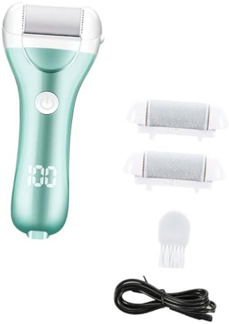 Healeved Éliminateur De Callosités Électrique Kit Bleu-vert Rechargeable Usb Abs Soins Des Pieds Exfoliant Talons Crevassés Usage Maison Voyage