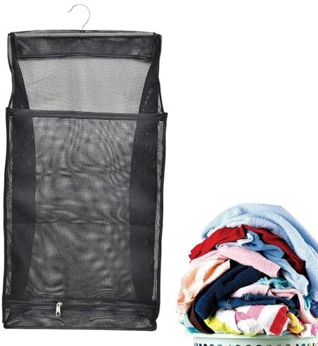 Faltbar Wäschekorb | Mesh Hängender Wäschekorb | Extra Großer Wäschesammler - Schmaler Hängeschrank Organizer - Feinmaschiger Wäschekorb Für Wohnung, Wohnmobil, Wohnmobil