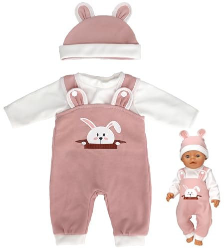 Vêtements de poupée, Tenues pour poupée de 45 cm avec Chapeau, Haut à Manches Longues et Pantalon, idéales pour Les poupées de 35 à 45 cm pour Filles et garçons.