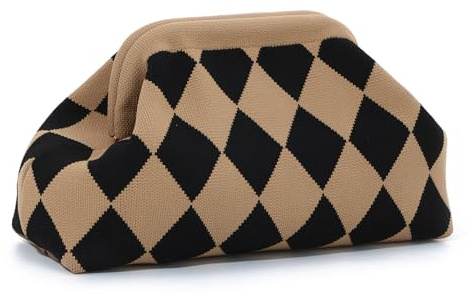 EVEOUT Clutch de Ganchillo para Mujer Verano Boho Bolso Bandolera Tejido para Playa Vacaciones Trabajo Cartera de Mano de Punto con Cadena para Fiesta Bodas