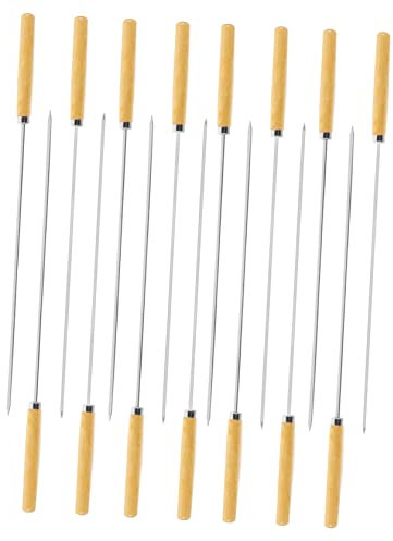 YARNOW 1set Spiedini Barbecue Acciaio Inossidabile Kit Di Spiedini Riutilizzabili Per Grigliate Manico Adatti Per Carne Verdure e Fondue Facile Da Pulire e Antiruggine