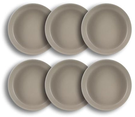 NOVASTYL - Lot 6 assiettes coupes arita 20.5cm en grès gris - 2614827