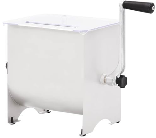 Artículo - Batidora de carne manual con tapa, acero inoxidable plateado, cocina y comedor, electrodomésticos de cocina, mezcladores y licuadoras de alimentos