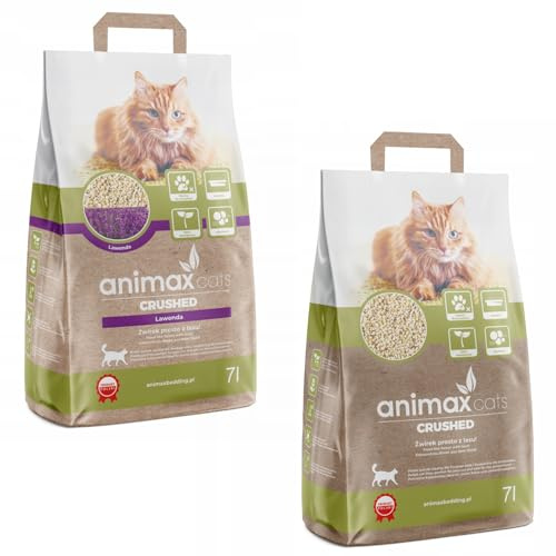 Animax Litière pour chat de qualité supérieure en fibres de bois | Non poussiéreuse | Biodégradable | Haute puissance d'absorption douce pour les pattes | Respectueux de l'environnement et hygiénique