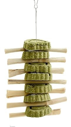 DAFORERAL Bâtons à mâcher en bois de pommier pour petits animaux, jouets interactifs pour hamsters, lapins, chinchillas, cochons d'Inde, grincement des dents (corde de gâteau en bambou doux à 1 corde)