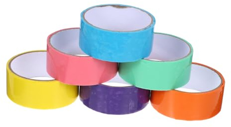 SEWACC 6 rollos Cinta Adhesiva de Colores para Bolas Pegajosas Multifunción Cinta Suave y Duradera para Bricolaje y Descompresión Material Seguro para Adultos