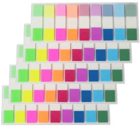900 Stück Haftstreifen Transparent Sticky Notes PET Klebezettel Index Tabs, Wiederbeschreibbar, Wasserdicht, Reißfest, 9 Farben, 100 Blätter pro Farbe, für Studium, Gesetzbuch, Büro, Schule, Journalin