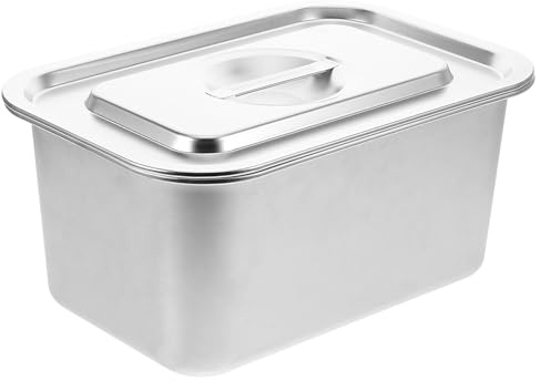 VILLFUL Boîte de Rangement Design Argenté Cuisine avec Couvercle Bac à Compost en Acier Inoxydable pour Déchets Alimentaires pour Usage Intérieur Cuisine