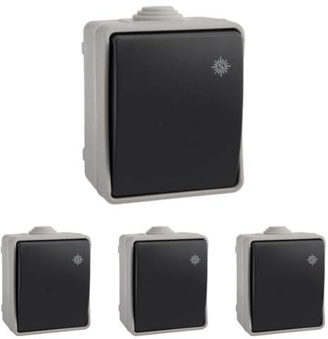 Pulsador Estanco IP54, resistente al agua y al polvo, ideal para entornos húmedos y aplicaciones exteriores. (Paquete de 4)