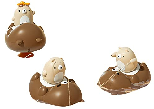 Qudinip Electric Baby Bath Toy Cute Bear Design with 3 Speed Water for Infants and Toddlers Bathtub Pool Fun (Standard)