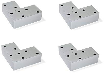 Emuca - Furniture feet, Furniture Legs from Silver Grey Plastic, Set of 4 Legs 24mm-high