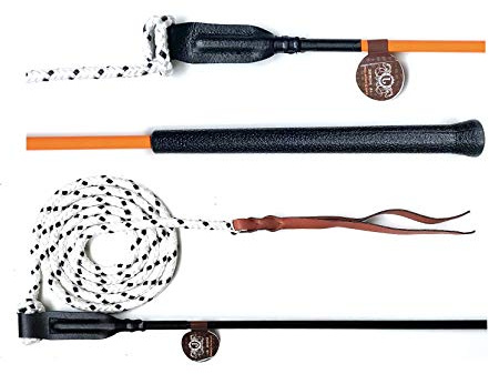 Nbrand JA Horse Kontaktstock Training mit Seil für die Bodenarbeit 100 cm 120 cm Reitstick Finesse-Stick Carrot Stick Horseman Stick (100 cm, orange)