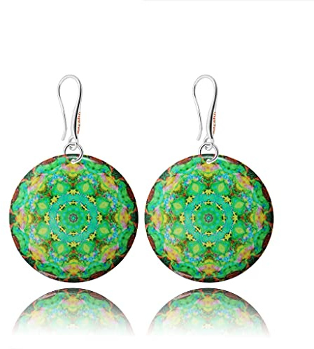 Pendientes Colgantes Boho Grande Redondo Mandala Diseño Ligero; Joyería para Mujer