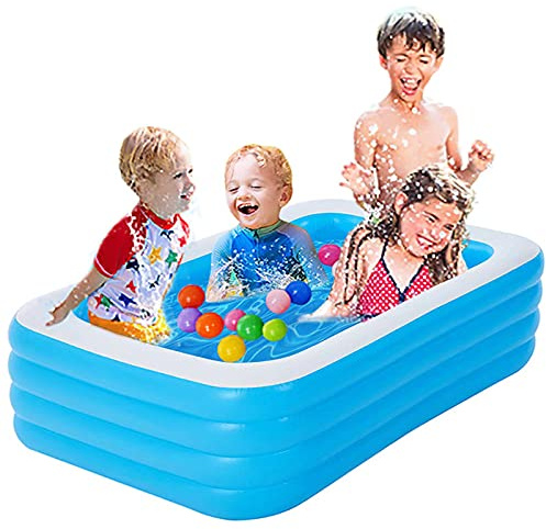 TONGQU Swimming Pools, Rectangle Inflatable Swimming Pool for Kids and Adults, Large Outdoor Pool, Summer Water Party, for Garden Backyard Indoor & Outdoor