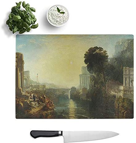 Dido Building Carthage by Joseph Mallord William Turner - Textured Chopping Board - Worktop Saver - Cutting Board - Heat Resistant, Shatterproof and Hygenic - 28.5 x 20 cm