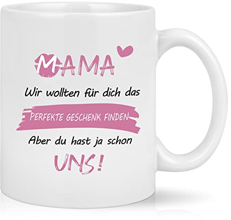 Livole Mama Geschenk - Lustige Tasse für Mütter zum Muttertag und Weihnachten - Wir Wollten für Dich das Perfekte Geschenk Finden - 11oz(325ml) Kaffeetasse, Rosa