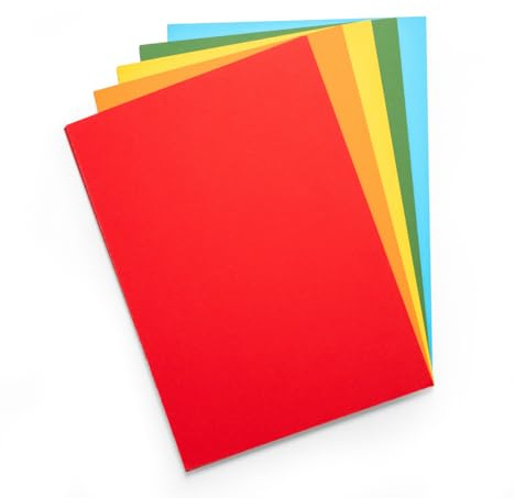 Hawksbill A4 Coloured Card 160GSM Rainbow Craft Card Stock 50 Pack