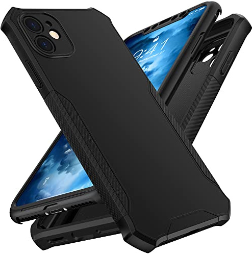 ORETECH Compatibile con Cover iPhone 11, [2 Pezzi Pellicola Protettiva in Vetro Temperato] [Protezione per Ogni Fotocamera] Cover in Silicone Morbida Ultra Sottile Custodia iPhone 11 - Nero