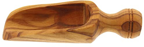 HOFMEISTER® Dosierlöffel Olivenholz 6,5 cm – Gewürzschaufel für Salz, Kaffee, Tee und Gewürze, einzigartige Maserung, Handarbeit (1 Stück)