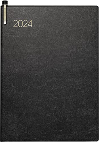 BRUNNEN Wochenkalender Modell 731 2024 2 Seiten = 1 Woche Blattgröße 10 x 14 cm schwarz