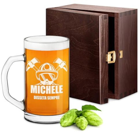 Maverton Boccale per Birra con personalizzazione, Bicchiere dalla capienza | 640 Ml, perfetto per ogni uomo amante della birra, Pinta in vetro per papà nonno o fidanzato, dissetante