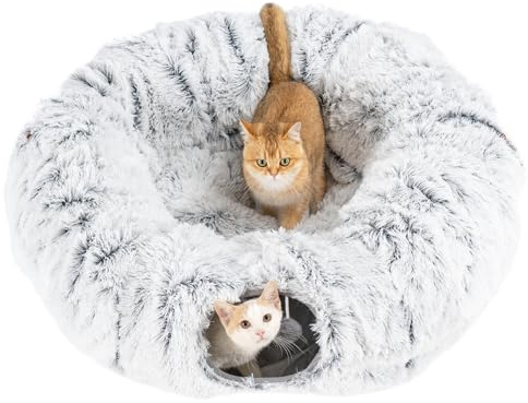 Avont Cuccia Gatto con Tunnel Per Gatti, Giochi per Gatti -Grigio