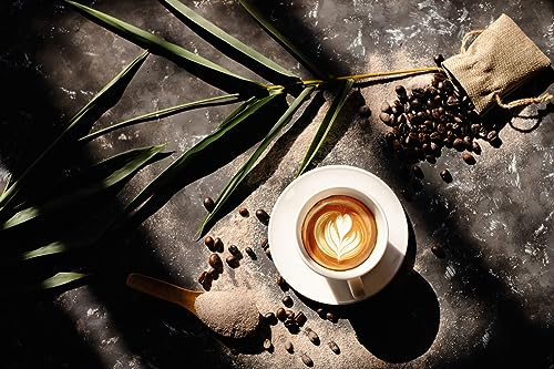 Queence | Küchen Spritzschutz Kaffee 60x40x0,3 cm | Küchenrückwand | Alu-DiBond | Fliesenschutz für den Herd und Spüle | Küchenfliesen | Fliesenspiegel | Rückwand